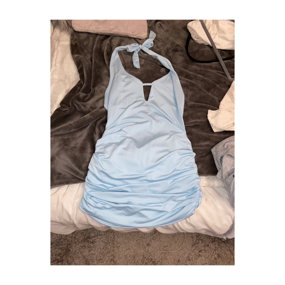 Baby blue mini dress